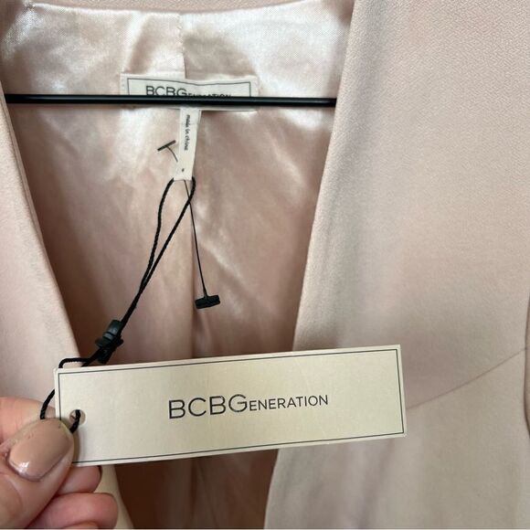 BCBGeneration Women's Tuxedo Blazer Jacket NWT Rose Smoke Pink Size Small - Picture 12 of 13